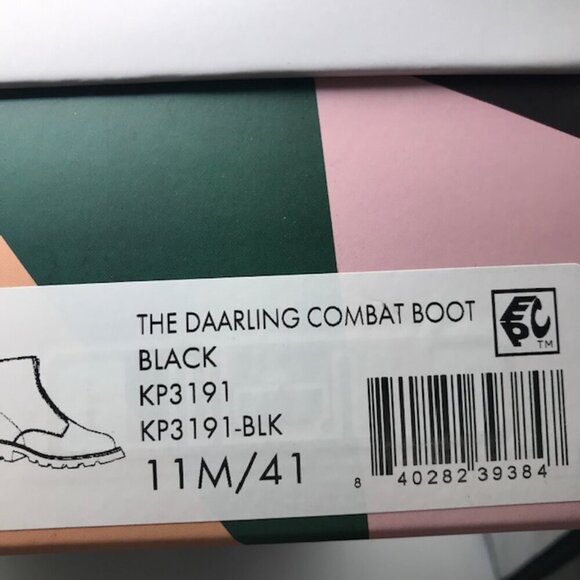 NWT Katy Perry  Black Patent "The Daarling" Zip Front Ankle Combat Boot Size 11M - Picture 9 of 11